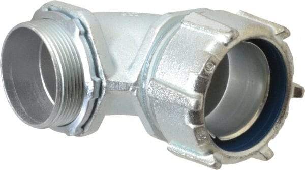 Thomas & Betts - 2" Trade, Malleable Iron Threaded Angled Liquidtight Conduit Connector - Noninsulated - Top Tool & Supply