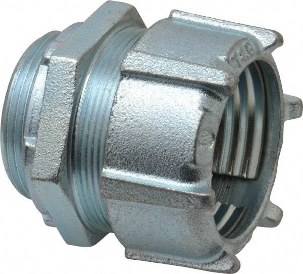 Thomas & Betts - 1-1/2" Trade, Malleable Iron Compression Straight Rigid/Intermediate (IMC) Conduit Connector - Noninsulated - Top Tool & Supply