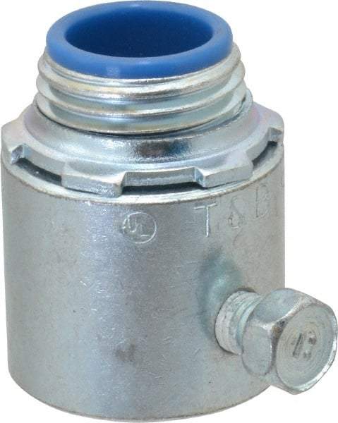 Thomas & Betts - 1/2" Trade, Steel Set Screw Straight Rigid/Intermediate (IMC) Conduit Connector - Insulated - Top Tool & Supply