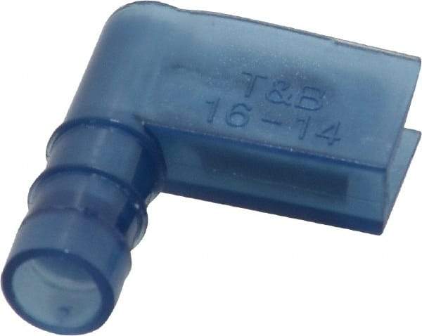 Thomas & Betts - 16 to 14 AWG, Nylon, Fully Insulated, Female Wire Disconnect - 1/4 Inch Wide Tab, Blue, CSA Certified, RoHS Compliant, UL 94 V-2, UL File E66716, UL Listed - Top Tool & Supply