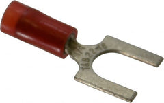 Thomas & Betts - 1/4" Stud, 22 to 16 AWG Compatible, Partially Insulated, Crimp Connection, Standard Fork Terminal - Top Tool & Supply