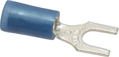 Thomas & Betts - #8 Stud, 18 to 14 AWG Compatible, Partially Insulated, Crimp Connection, Standard Fork Terminal - Top Tool & Supply