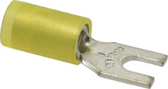 Thomas & Betts - #6 Stud, 12 to 10 AWG Compatible, Partially Insulated, Crimp Connection, Standard Fork Terminal - Top Tool & Supply