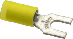 Thomas & Betts - #8 Stud, 12 to 10 AWG Compatible, Partially Insulated, Crimp Connection, Standard Fork Terminal - Top Tool & Supply