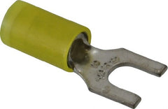 Thomas & Betts - #10 Stud, 12 to 10 AWG Compatible, Partially Insulated, Crimp Connection, Standard Fork Terminal - Top Tool & Supply