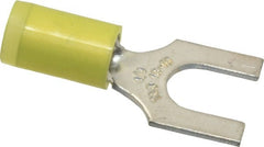 Thomas & Betts - 1/4" Stud, 12 to 10 AWG Compatible, Partially Insulated, Crimp Connection, Standard Fork Terminal - Top Tool & Supply