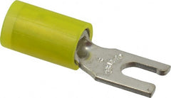 Thomas & Betts - #6 Stud, 12 to 10 AWG Compatible, Partially Insulated, Crimp Connection, Locking Fork Terminal - Top Tool & Supply