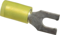 Thomas & Betts - #8 Stud, 12 to 10 AWG Compatible, Partially Insulated, Crimp Connection, Locking Fork Terminal - Top Tool & Supply