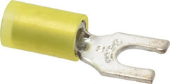 Thomas & Betts - #10 Stud, 12 to 10 AWG Compatible, Partially Insulated, Crimp Connection, Locking Fork Terminal - Top Tool & Supply