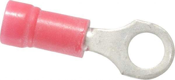 Thomas & Betts - 22-16 AWG Partially Insulated Crimp Connection D Shaped Ring Terminal - #10 Stud, 0.97" OAL x 0.31" Wide, Tin Plated Copper Contact - Top Tool & Supply