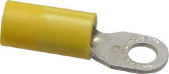 Thomas & Betts - 12-10 AWG Partially Insulated Crimp Connection D Shaped Ring Terminal - #8 Stud, 1.06" OAL x 0.31" Wide, Tin Plated Copper Contact - Top Tool & Supply