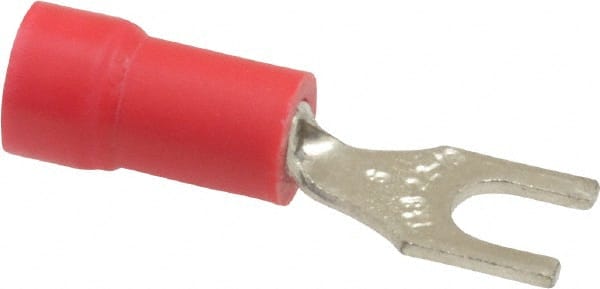 Thomas & Betts - #6 Stud, 22 to 16 AWG Compatible, Partially Insulated, Crimp Connection, Standard Fork Terminal - Top Tool & Supply