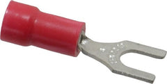 Thomas & Betts - #8 Stud, 22 to 16 AWG Compatible, Partially Insulated, Crimp Connection, Standard Fork Terminal - Top Tool & Supply