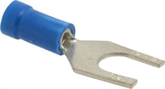 Thomas & Betts - 1/4" Stud, 18 to 14 AWG Compatible, Partially Insulated, Crimp Connection, Standard Fork Terminal - Top Tool & Supply