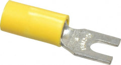 Thomas & Betts - #6 Stud, 12 to 10 AWG Compatible, Partially Insulated, Crimp Connection, Standard Fork Terminal - Top Tool & Supply