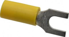 Thomas & Betts - #10 Stud, 12 to 10 AWG Compatible, Partially Insulated, Crimp Connection, Standard Fork Terminal - Top Tool & Supply