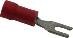 Thomas & Betts - #6 Stud, 22 to 16 AWG Compatible, Partially Insulated, Crimp Connection, Locking Fork Terminal - Top Tool & Supply