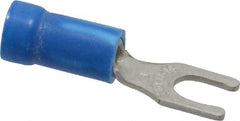 Thomas & Betts - #8 Stud, 18 to 14 AWG Compatible, Partially Insulated, Crimp Connection, Locking Fork Terminal - Top Tool & Supply