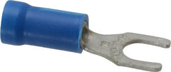 Thomas & Betts - #10 Stud, 18 to 14 AWG Compatible, Partially Insulated, Crimp Connection, Locking Fork Terminal - Top Tool & Supply