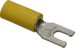 Thomas & Betts - #6 Stud, 12 to 10 AWG Compatible, Partially Insulated, Crimp Connection, Locking Fork Terminal - Top Tool & Supply