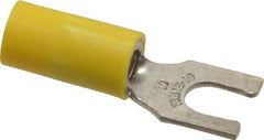 Thomas & Betts - #10 Stud, 12 to 10 AWG Compatible, Partially Insulated, Crimp Connection, Locking Fork Terminal - Top Tool & Supply