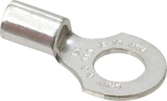 Thomas & Betts - 12-10 AWG Noninsulated Crimp Connection D Shaped Ring Terminal - 1/4" Stud, 0.91" OAL x 1/2" Wide, Tin Plated Copper Contact - Top Tool & Supply