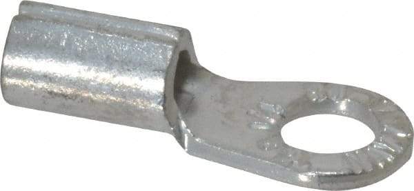 Thomas & Betts - 8 AWG Noninsulated Crimp Connection Circular Ring Terminal - 1/4" Stud, 1.13" OAL x 0.48" Wide, Tin Plated Copper Contact - Top Tool & Supply