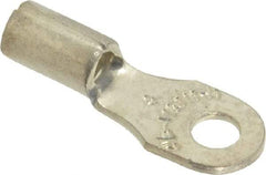 Thomas & Betts - 18-14 AWG Noninsulated Crimp Connection D Shaped Ring Terminal - #4 Stud, 0.72" OAL x 1/4" Wide, Tin Plated Copper Contact - Top Tool & Supply