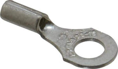 Thomas & Betts - 22-16 AWG Noninsulated Crimp Connection D Shaped Ring Terminal - #8 Stud, 3/4" OAL x 0.31" Wide, Tin Plated Copper Contact - Top Tool & Supply