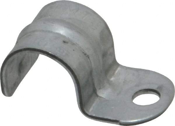 Thomas & Betts - 1/2" Pipe, Steel, Zinc Plated" Pipe or Conduit Strap - 1 Mounting Hole - Top Tool & Supply