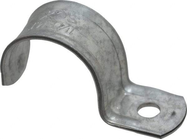 Thomas & Betts - 1-1/4" Pipe, Steel, Zinc Plated" Pipe or Conduit Strap - 1 Mounting Hole - Top Tool & Supply