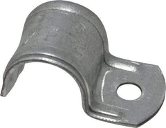 Thomas & Betts - 1/2" Pipe, Steel, Zinc Plated" Pipe or Conduit Strap - 1 Mounting Hole - Top Tool & Supply