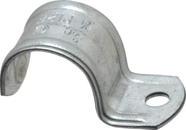 Thomas & Betts - 3/4" Pipe, Steel, Zinc Plated" Pipe or Conduit Strap - 1 Mounting Hole - Top Tool & Supply