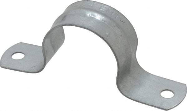 Thomas & Betts - 1-1/4 Pipe, Steel, Zinc Plated Pipe or Conduit Strap - 2 Mounting Holes - Top Tool & Supply