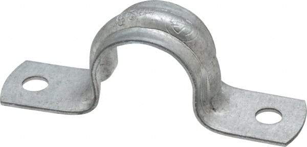 Thomas & Betts - 1/2 Pipe, Steel, Zinc Plated Pipe or Conduit Strap - 2 Mounting Holes - Top Tool & Supply