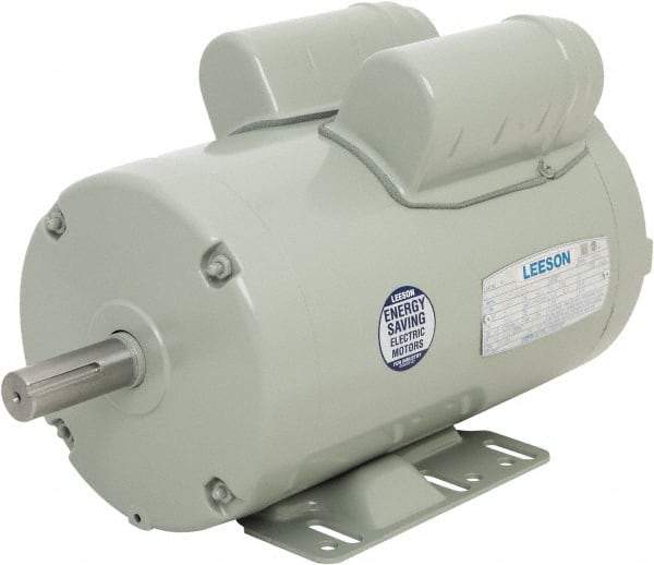 Leeson - 3 Max hp, 3,450 Max RPM, Fan Duty Electric AC DC Motor - 230 V Input, Single Phase, 145T Frame, Rigid Base Mount, TEAO Enclosure - Top Tool & Supply