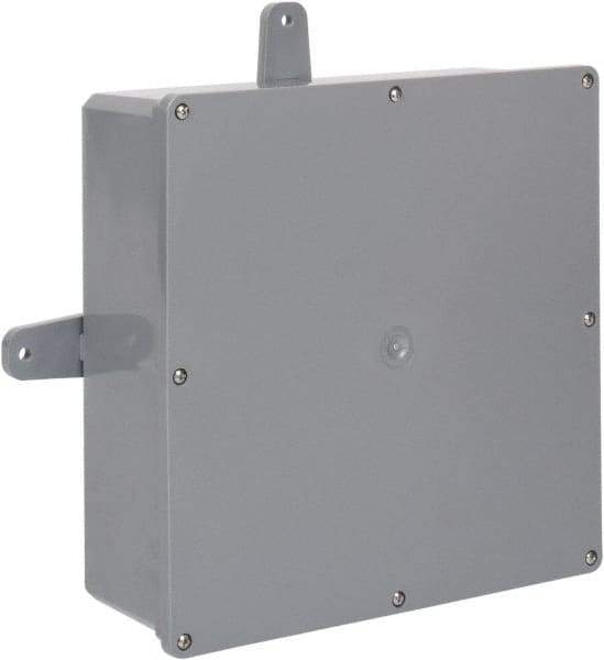 Thomas & Betts - Thermoplastic Junction Box Enclosure Screw Flat Cover - NEMA 4, 4X, 12" Wide x 12" High x 4" Deep, Corrosion Resistant - Top Tool & Supply