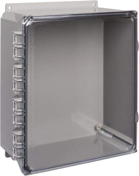 Thomas & Betts - Polycarbonate Standard Enclosure Hinge Flat Cover - NEMA 1, 2, 3, 4, 12, 3S, 3SX, 3X, 4X, 12" Wide x 14" High x 6" Deep, Impact Resistant - Top Tool & Supply