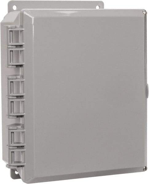 Thomas & Betts - Polycarbonate Standard Enclosure Hinge Flat Cover - NEMA 1, 2, 3, 4, 12, 3S, 3SX, 3X, 4X, 8" Wide x 10" High x 4" Deep, Impact Resistant - Top Tool & Supply