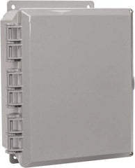 Thomas & Betts - Polycarbonate Standard Enclosure Hinge Flat Cover - NEMA 1, 2, 3, 4, 12, 3S, 3SX, 3X, 4X, 8" Wide x 10" High x 4" Deep, Impact Resistant - Top Tool & Supply