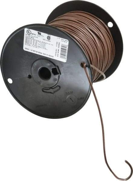 Southwire - 14 AWG, 41 Strand, Brown Machine Tool Wire - PVC, Acid, Moisture and Oil Resistant, 500 Ft. Long - Top Tool & Supply