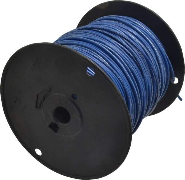 Southwire - 14 AWG, 41 Strand, Blue Machine Tool Wire - PVC, Acid, Moisture and Oil Resistant, 500 Ft. Long - Top Tool & Supply