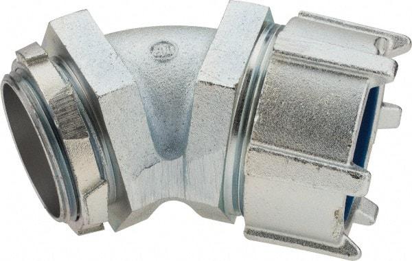 Thomas & Betts - 2-1/2" Trade, Malleable Iron Threaded Angled Liquidtight Conduit Connector - Noninsulated - Top Tool & Supply