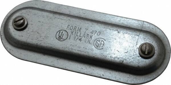 Hubbell Killark - 1-1/4" Trade, Steel Conduit Body Cover Plate - Use with Form 7 Conduit Bodies - Top Tool & Supply