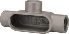 Hubbell Killark - Form 7, T Body, 1-1/4" Trade, IMC, Rigid Iron Conduit Body - Oval, 8 & 11-7/8" OAL, 20 cc Capacity, Gray, Hazardous & Wet Locations - Top Tool & Supply