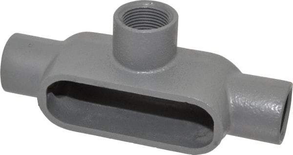 Hubbell Killark - Form 7, T Body, 1" Trade, IMC, Rigid Iron Conduit Body - Oval, 7-5/8" OAL, 11-1/2 cc Capacity, Gray, Hazardous & Wet Locations - Top Tool & Supply