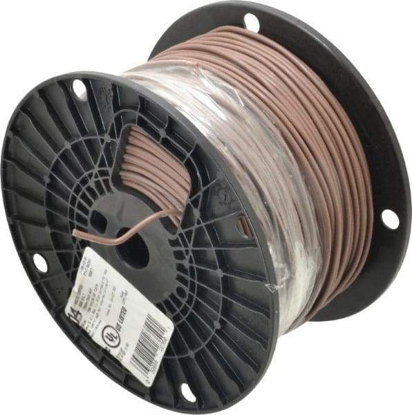 Southwire - THHN/THWN, 14 AWG, 15 Amp, 500' Long, Solid Core, 1 Strand Building Wire - Brown, Thermoplastic Insulation - Top Tool & Supply