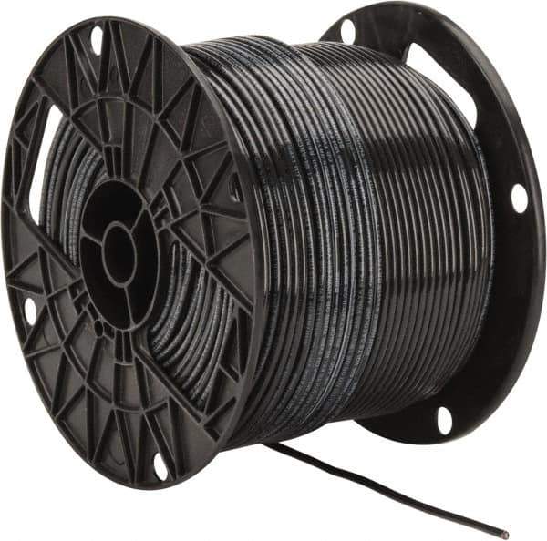 Southwire - THHN/THWN, 12 AWG, 20 Amp, 500' Long, Solid Core, 1 Strand Building Wire - Black, Thermoplastic Insulation - Top Tool & Supply