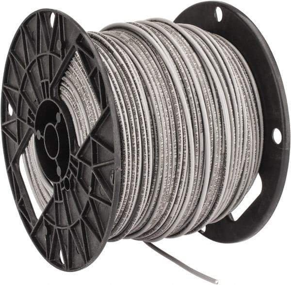 Southwire - THHN/THWN, 12 AWG, 20 Amp, 500' Long, Solid Core, 1 Strand Building Wire - Gray, Thermoplastic Insulation - Top Tool & Supply