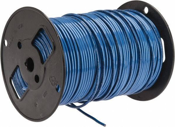 Southwire - THHN/THWN, 10 AWG, 30 Amp, 500' Long, Solid Core, 1 Strand Building Wire - Blue, Thermoplastic Insulation - Top Tool & Supply